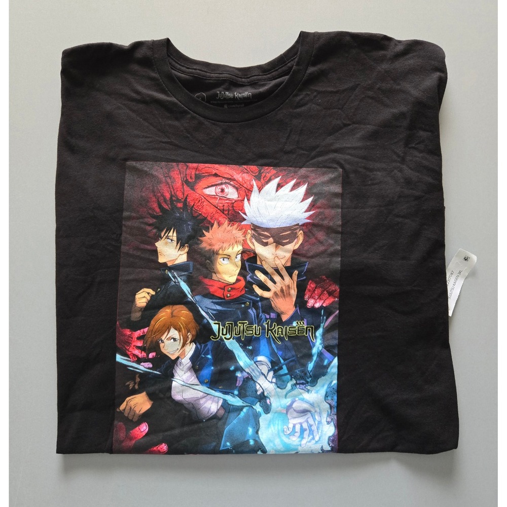 Jujutsu Kaisen‎ Graphic T-Shirt Mens 3XL Black Gojo Yuji Megumi Nobara Anime Tee